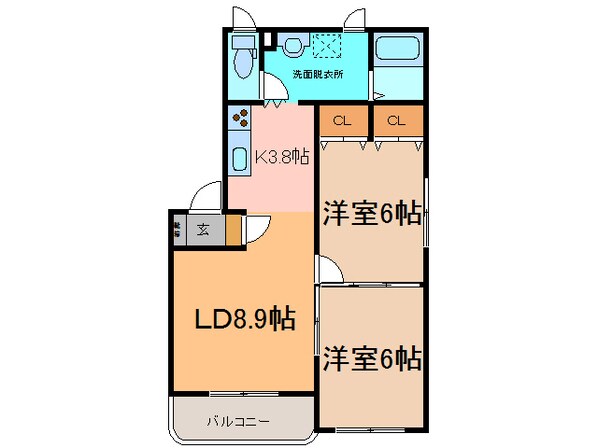 ｴｽﾍﾟﾗﾝｻ Ⅰ・Ⅱの物件間取画像